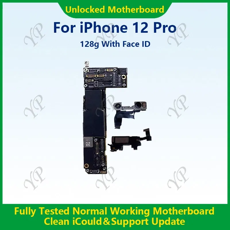 Color: Silver, Ships From: CHINA - Top Fully Tested Authentic Motherboard For iPhone 12 Pro Max 128g/256g Unlocked Mainboard With Face ID Cleaned iCloud Fast