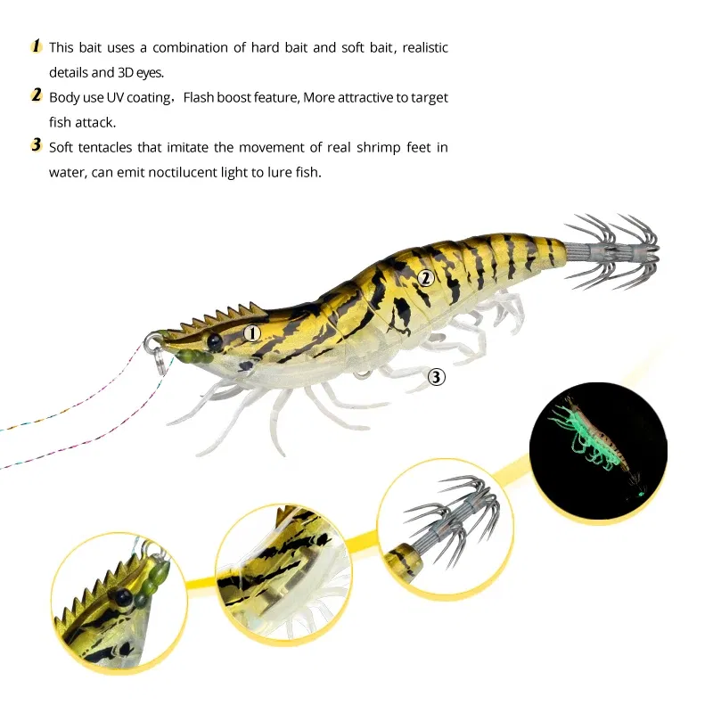 Color: WHITE, Size: 80mm - ILURE Squid Bait Squid Jigs Horizontal Luminous Webfoot Octopus Egi Lure Wobbler Artificial Hard Bait Cuttlefish Hook Tackle
