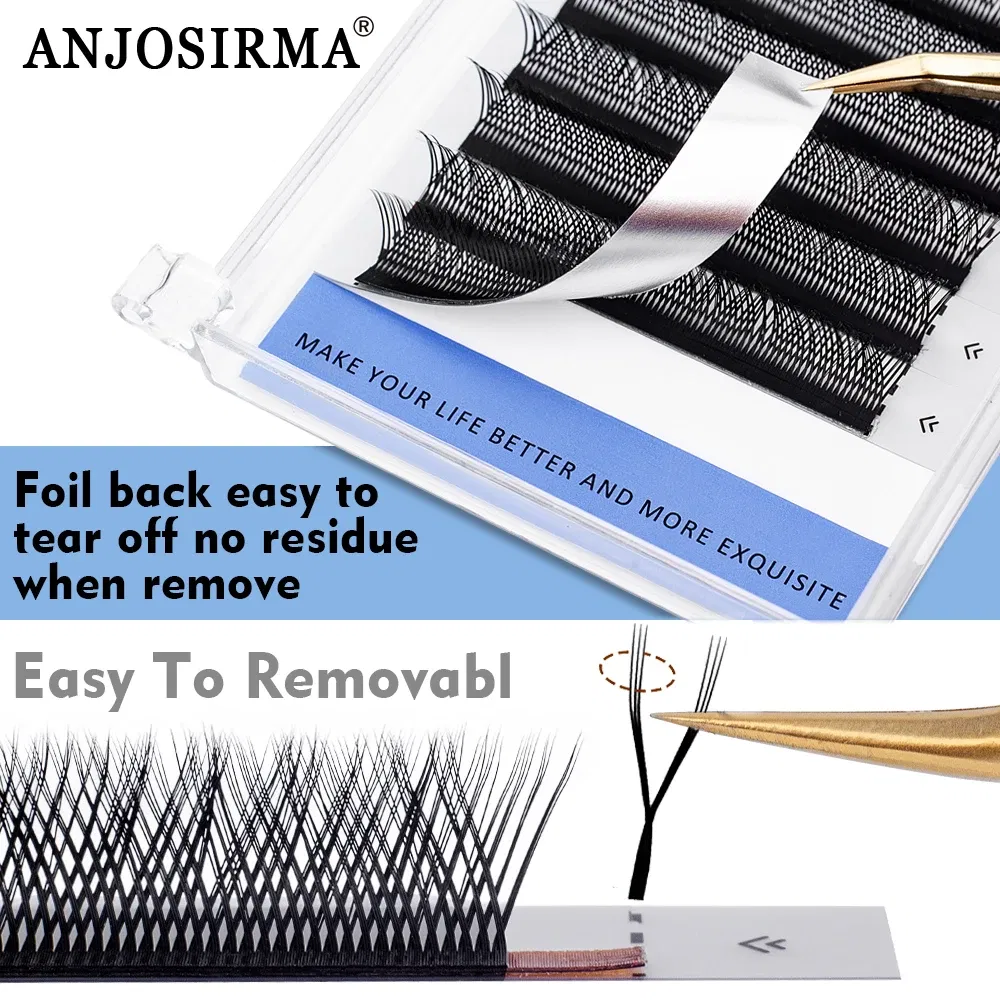 Curl: D, Length: MIX - ANJOSIRMA YY Shaped Eyelash Extension, 3 Split Tips, Soft BASF Lash,  Hand Made Curl, High Quality, 3D，0.07 makeup eyelashes