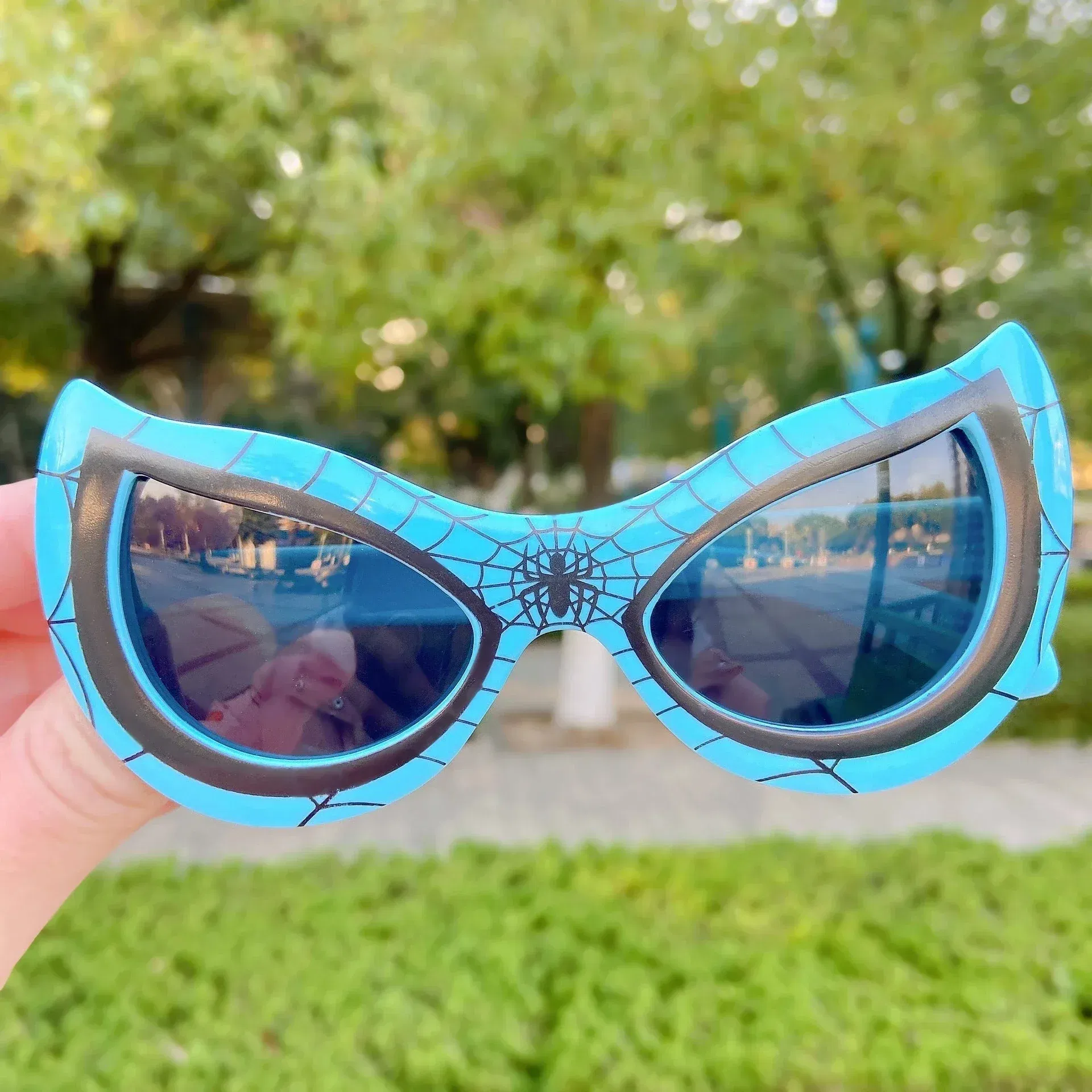Color: GRAY - NEW Disney Spiderman Sunglasses Plastic Action Toys Figure Anime Spider Cartoon Fashion Sunglasses Cute Gifts For kids toys