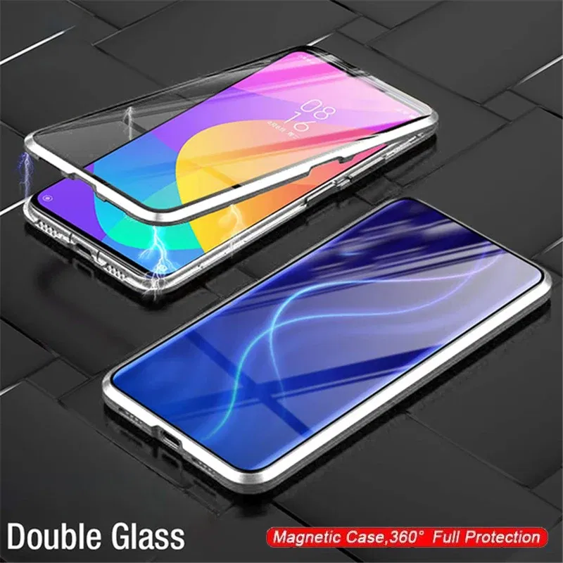 Color: Silver, Bundle: Case & Screen Protector, Material: Neoprene - 360 ?°Full Protection Metal Frame Magnetic Case For OPPO Reno 10 11 Pro 7 4G 7 Z 8 Lite 8Z 5G Double-Sided Glass Cover Cases