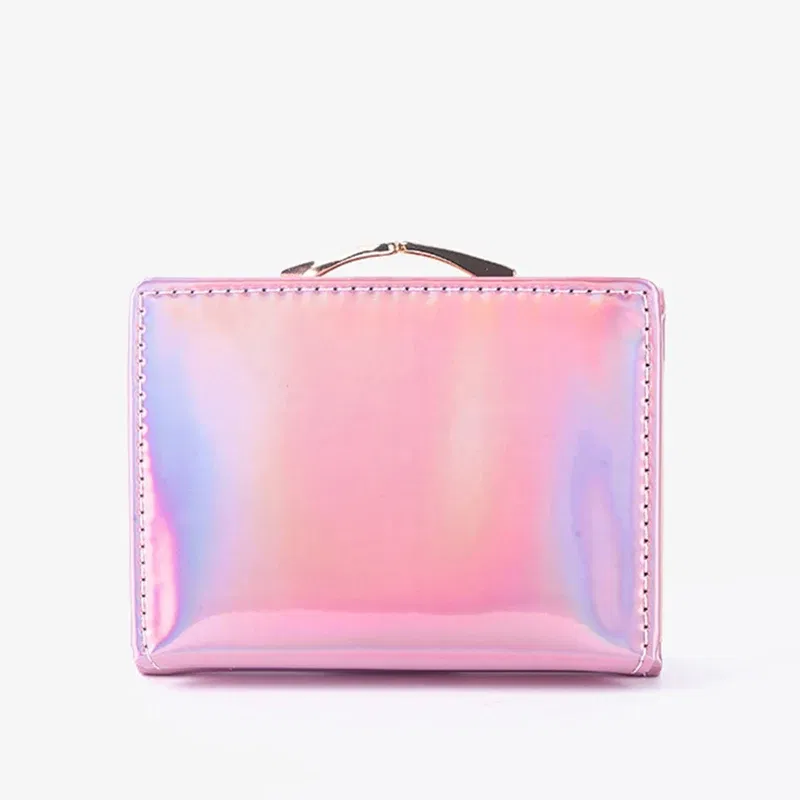 Color: Blue - Women'sWallets Fashion Rainbow Credit Card Holder Purses with Coin Pocket for Women Portable Short PU Leather Cute Wallet
