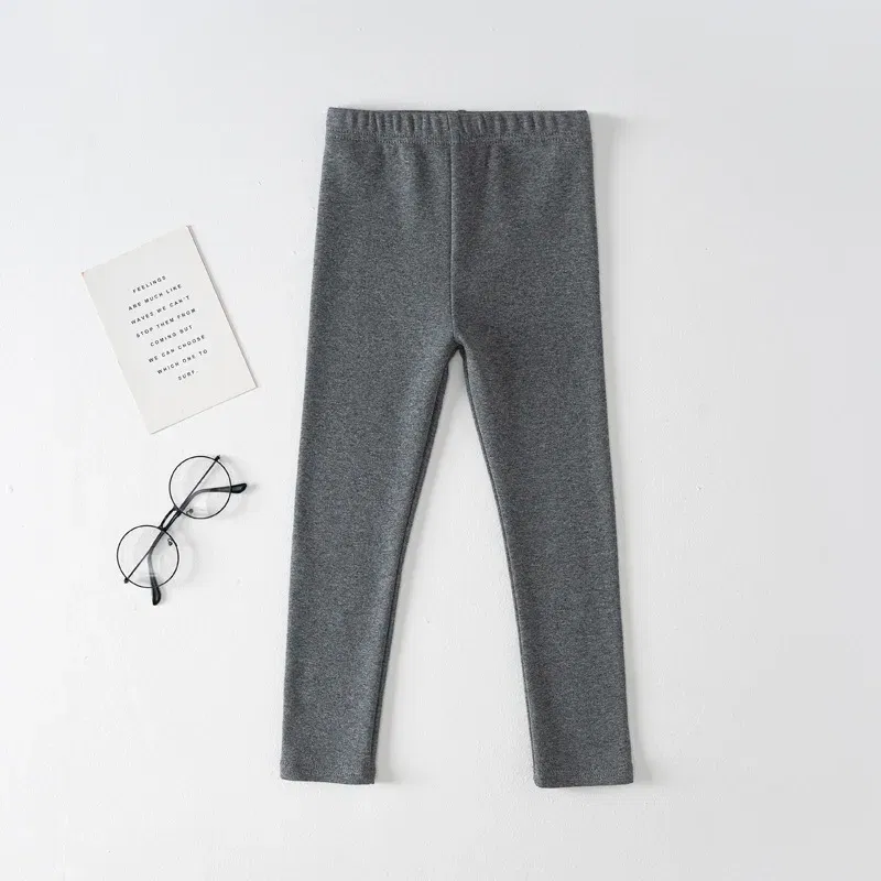 Color: Gold, Kid Size: 3T - Girls' Leggings Spring And Autumn Style 95 Cotton Female Baby Elastic Pants Children's Slim outer Wear Pants