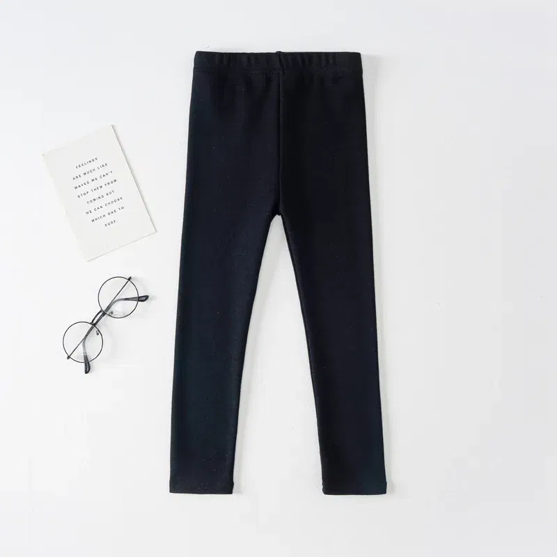 Color: Gold, Kid Size: 3T - Girls' Leggings Spring And Autumn Style 95 Cotton Female Baby Elastic Pants Children's Slim outer Wear Pants