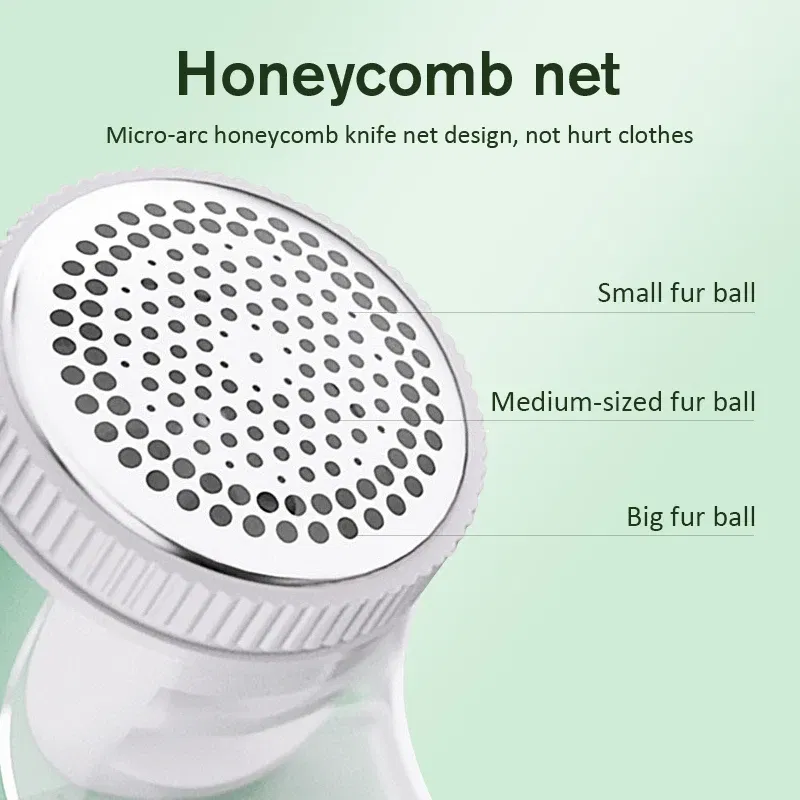 Color: Light Yellow - Household Clothes Shaver Fabric Lint Remover Fuzz Electric Fluff Portable Brush Blade Professional Rechargeable Fur Ball Trimmer