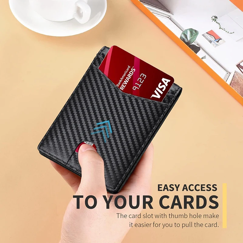 Color: black, Ships From: CHINA - Men's Wallet Ultra Thin Rfid Leather with ID Window Multi Card Carbon Fiber Wallet
