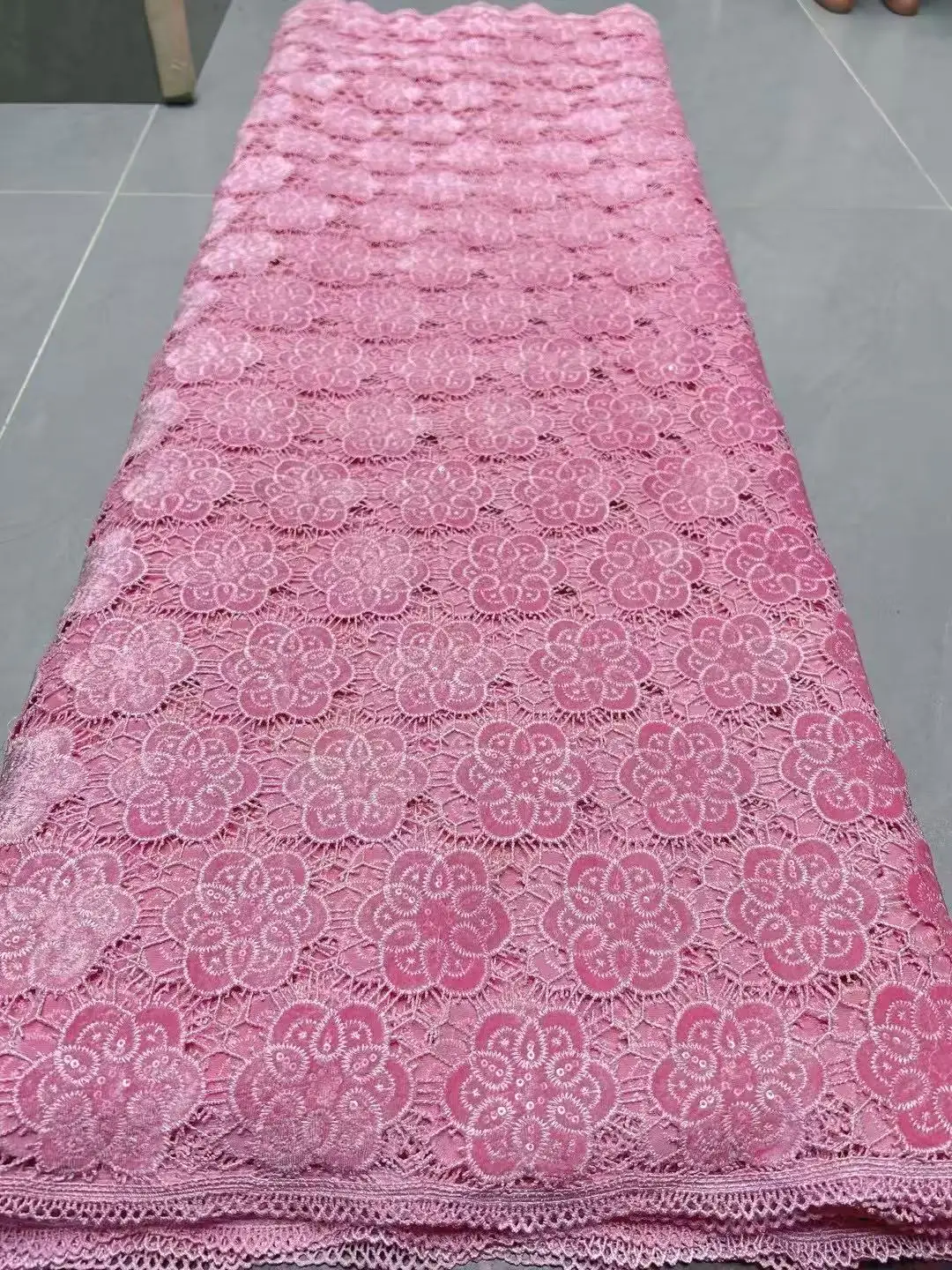 Color: SKY BLUE, Width: 120cm, Length: 5 yards - Laser Cut Guipure Velvet Lace Fabric 2025 African Nigerian French Velvet Lace Fabric Luxury Korea Lace For Wedding Party Sewing