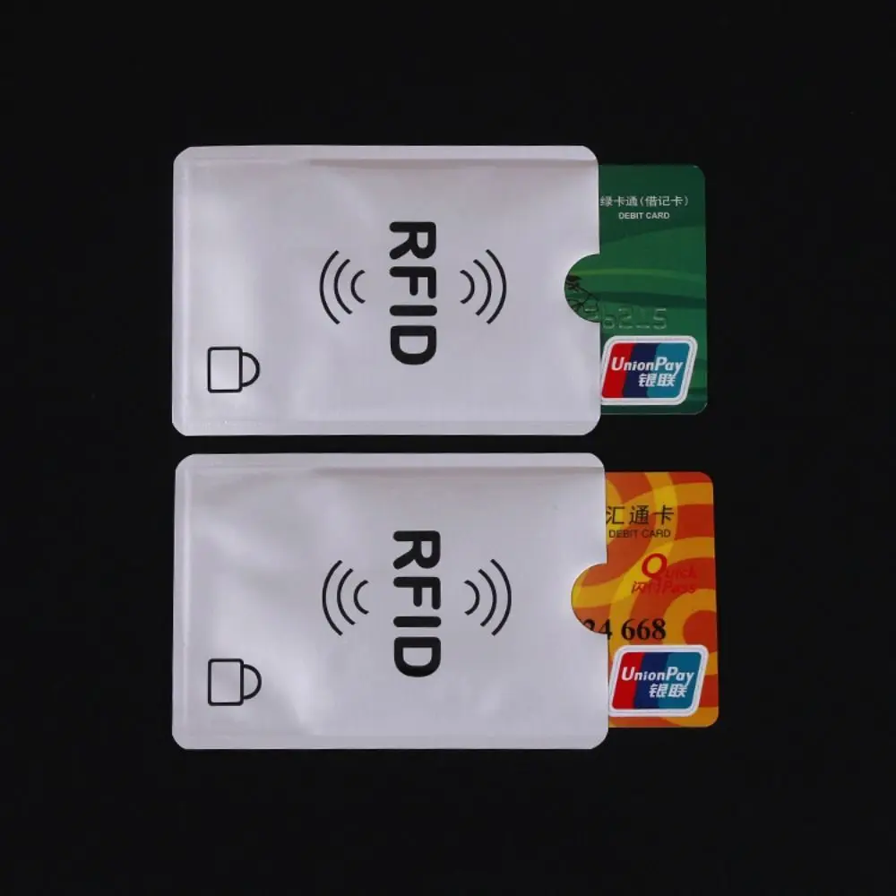 Color: ROSE RED - 5pcs Anti-theft RFID Card Holder Colorful Aluminium Reader Lock Passport Protector Sleeves Safety Credit Card Sleeves