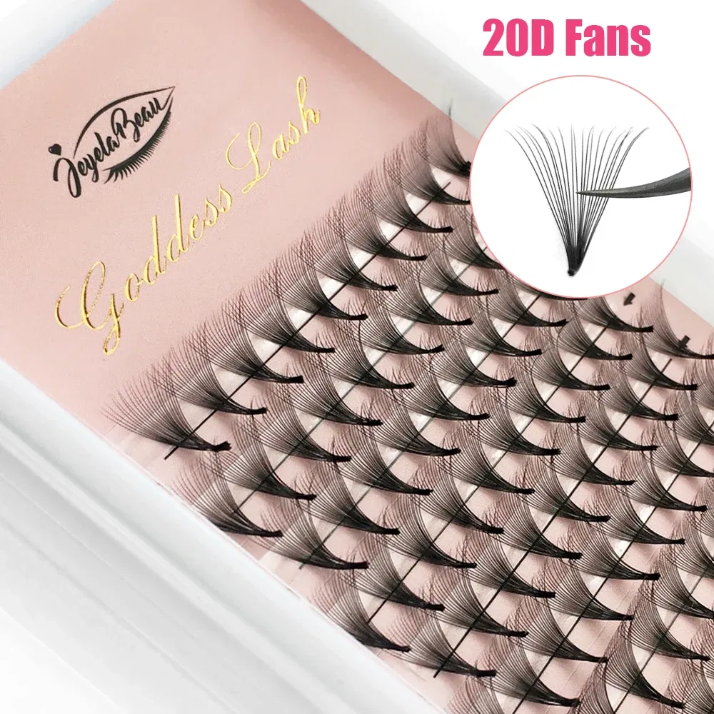 Color: DEEP BLUE, Curl: C, Thickness: 0.07mm, Length: MIX, Ships From: CHINA - Goddess 12D/14D/16D/20D Premade Fan Eyelash Extensions Natural Soft Russian Volume Lashes Faux Mink Individual Lash Extensions