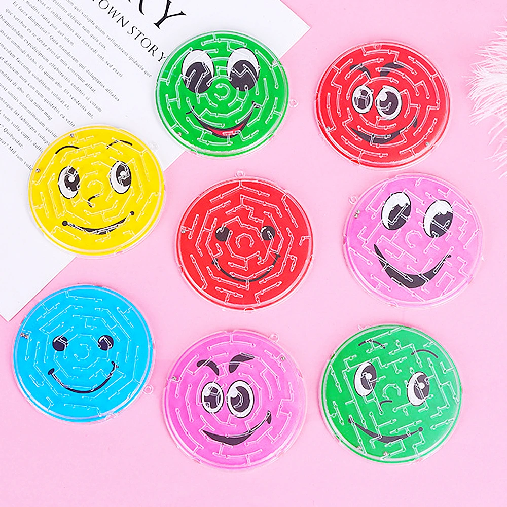 Color: Fluorescence Yellow, Ships From: CHINA - 12/30Pcs Round Smiling Face Beads Maze Toy Boys And Girls Birthday Party Baby Gift Giving Gifts Pinata Filler Christmas Prizes