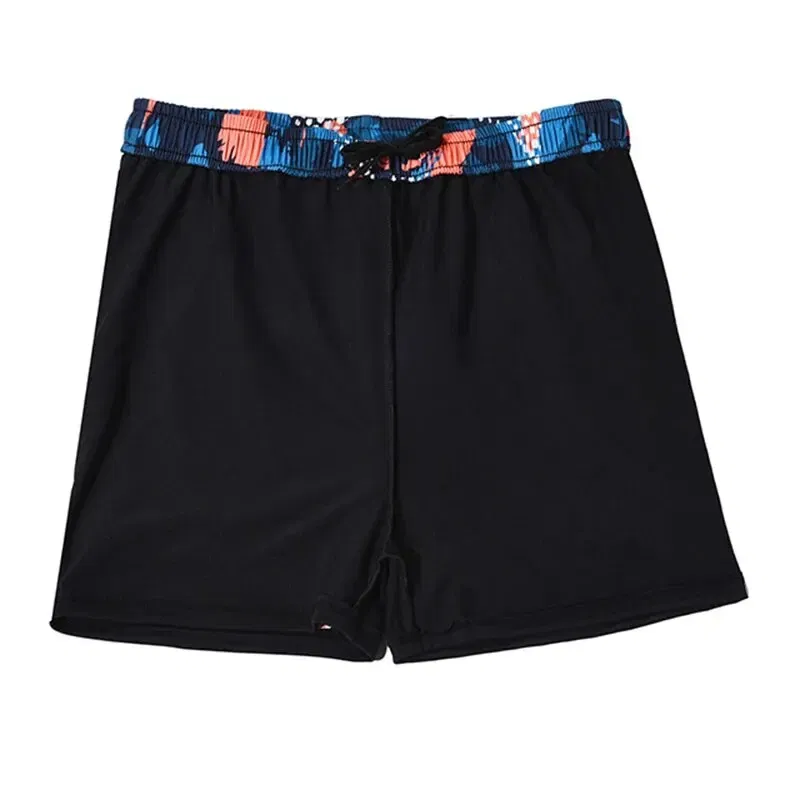 Size: 4XL, Color: Orange - Summer Men's New Quick-drying Double-layer Anti-embarrassment Loose Printed Adult Professional Swimming Trunks