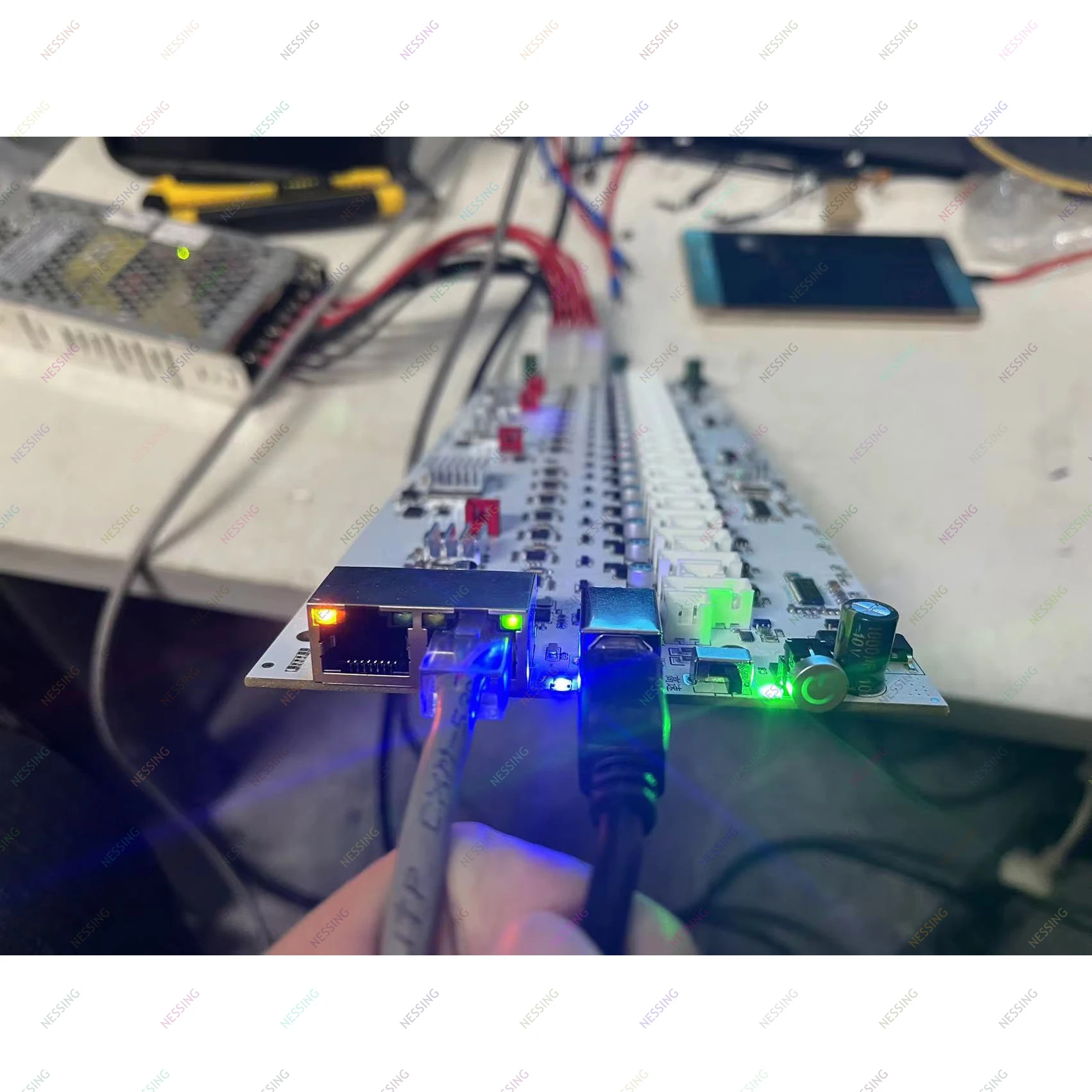 Color: Orange - Mobile Phone Group Control Equipment Motherboard Ethernet OTG USB Connection Independent Switch Smartphone USB Farm Mainboard