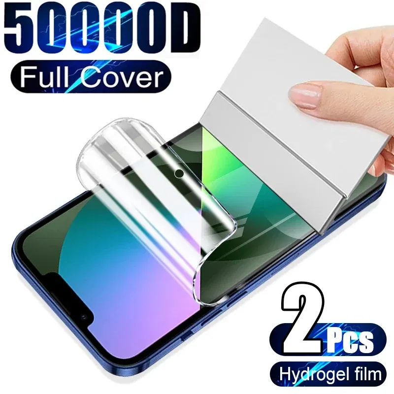 Color: Lucent, Bundle: Bundle2 - 2Pcs Hydrogel Film for IPhone 12 13 Pro Max Mini Screen Protectors for IPhone 11 14 Pro XS Max X XR 6 6s 7 8 Plus SE Not Glass