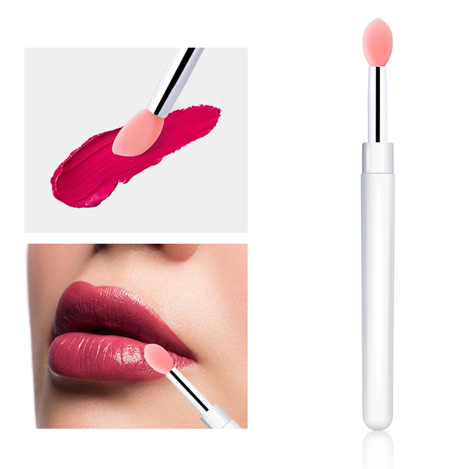 Color: Red - Silicone Applicator Sticks Nail Art Reusable Mirror Chrome Effect Glitter Applying Manicure Tool Pigment Silicone Nail Brush