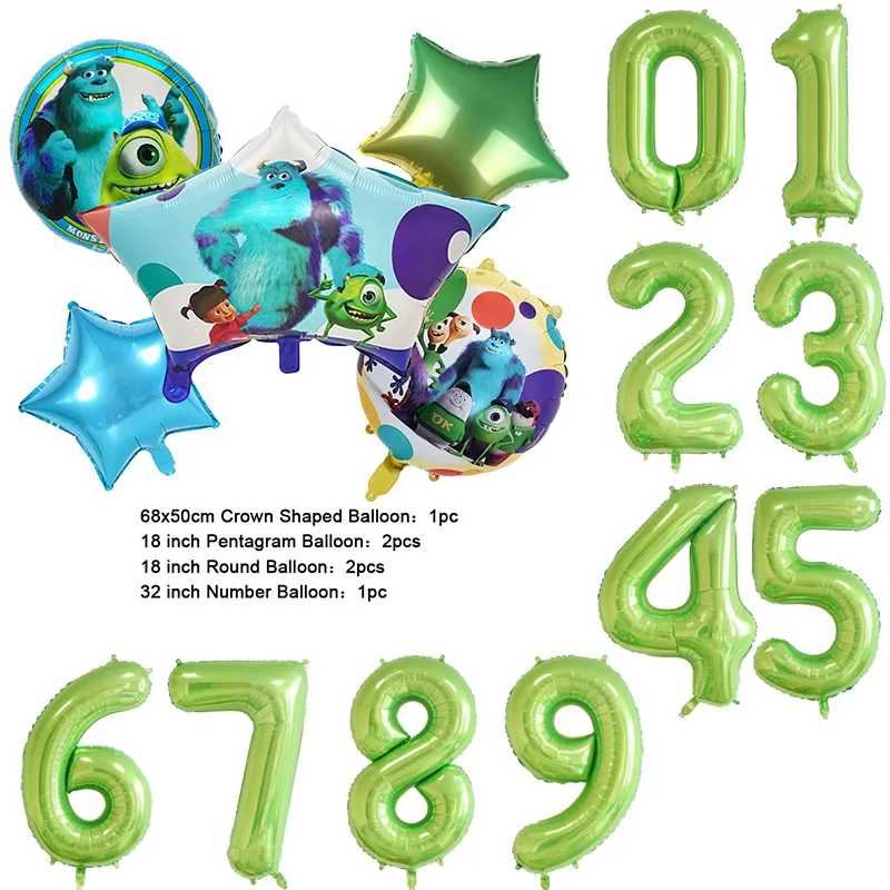 Color: Silver, Capacity: 1000ml - Monsters University Monsters, Inc. Theme Birthday Party Decoration Metallic Gem Shaped Balloon Crown Shaped Balloon Baby Shower