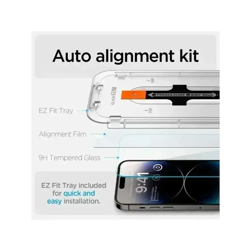 Color: Lucent - BX -Sp-gen tempered glass ForIPhone 15 Pro Max/15/16 Pro Max s24 ultra GLAS.tR EZ Fit Auto Tray HD for iPhone Screen Protector