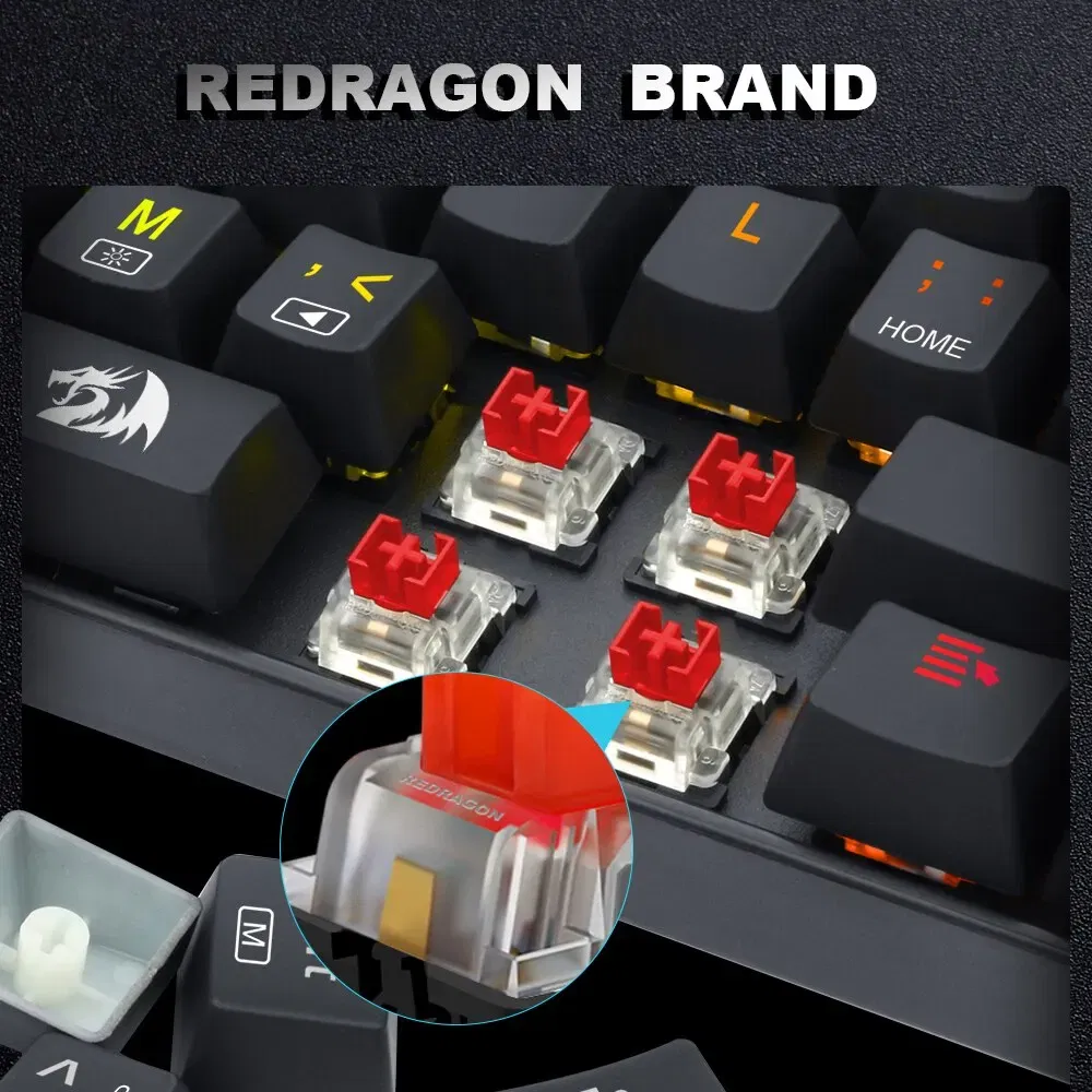 Color: Khaki, Axis Body: Brown Switch - REDRAGON SMD RGB MX Switch 3Pin Clicky Linear Tactile Silent Red Blue Black Brown Purple Switche For Backlit Mechanical Keyboard