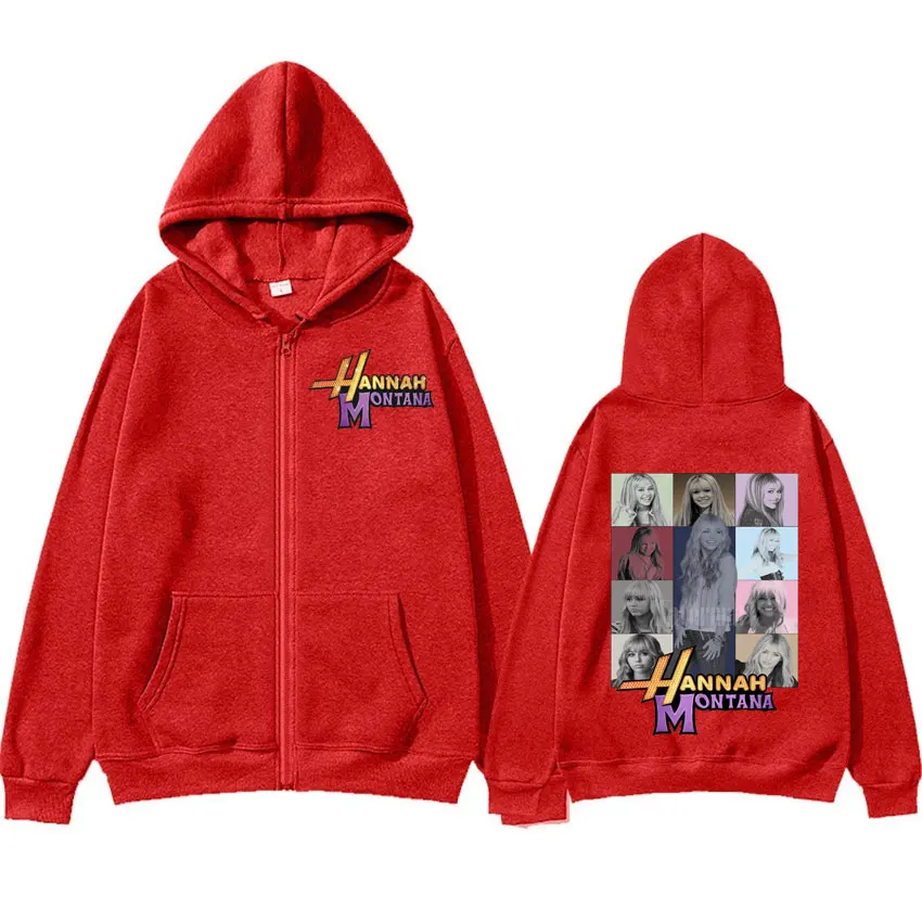 Color: Beige, Size: XXXL - New Hannah Montana Logo Zipper Hoodie Miley Cyrus The Eras Tour Men Women Jacket Sweatshirt Fashion Aesthetic Trend Zip Up Hoody