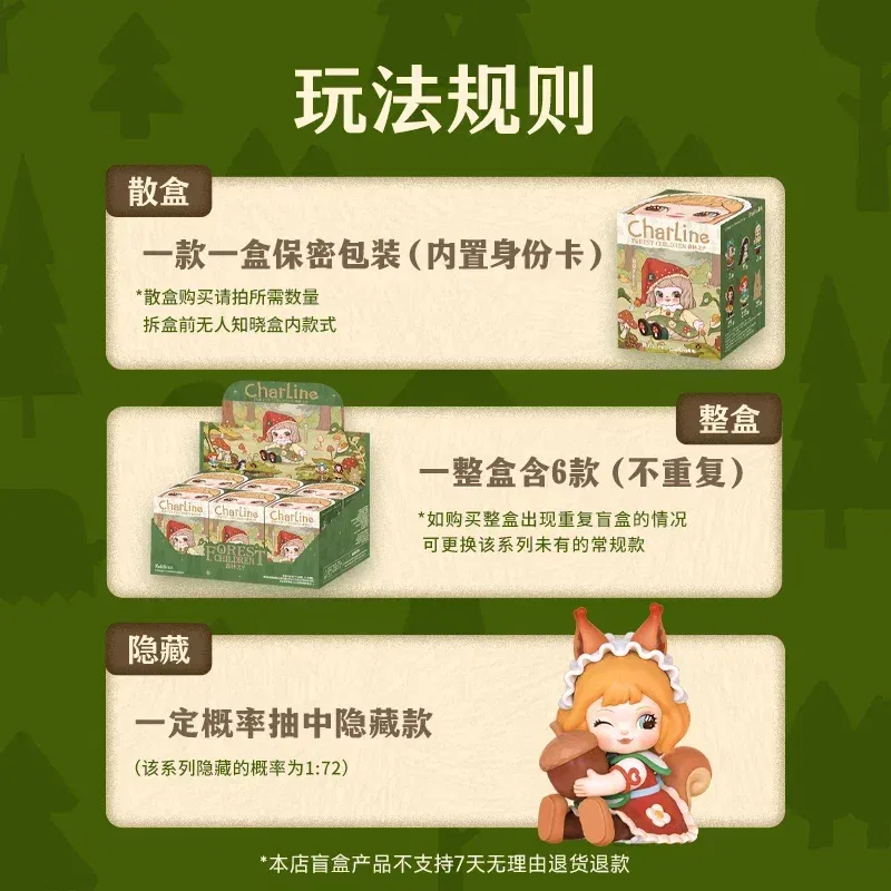 Color: GRAY - In Stock Rolife: Xia Lin Forest Children Series Blind Box Building Blocks Trendy Play Assemble Mobile Models Anime Collection