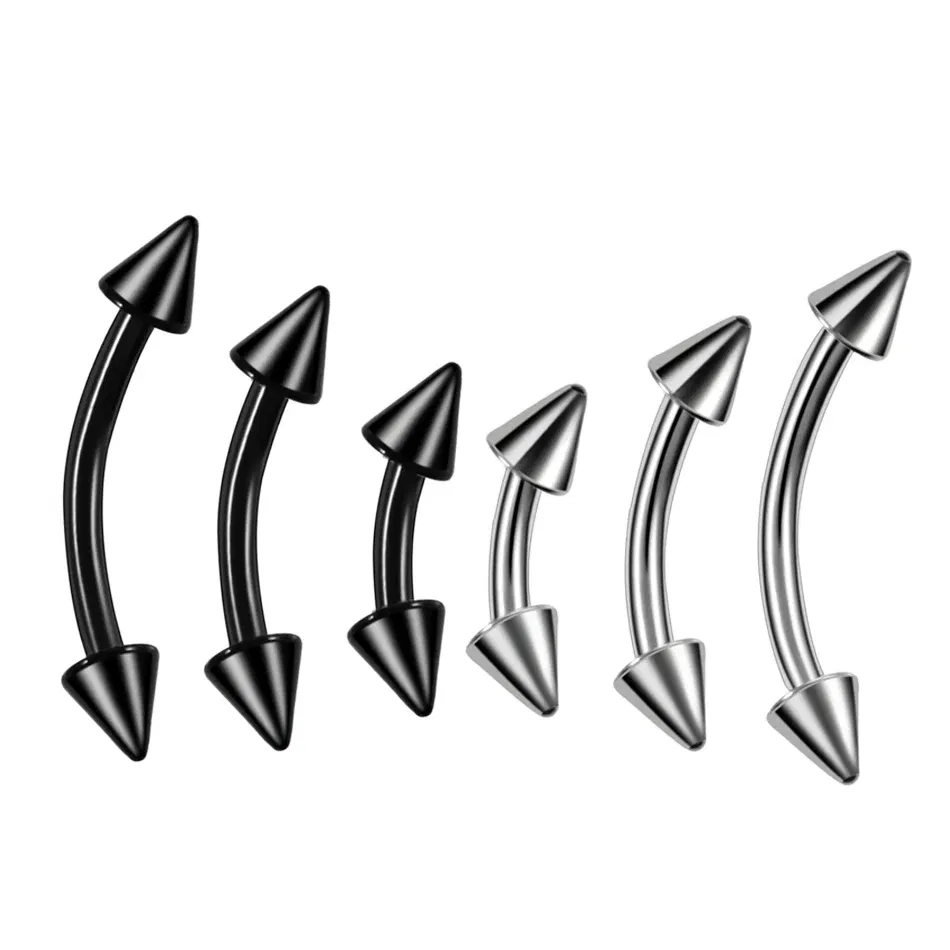 Metal color: SILVER PLATED, Main Stone Color: Red - G23 Titanium Epoxy Curved Barbells Eyebrow Rings Piercing Curved Bar Banana Eyebrow Ear Cartilage Tragus Body Piercing Jewelry