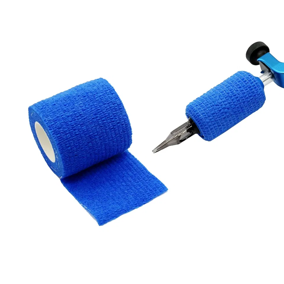 Color: GRAY - 1pc Disposable Self-adhesive Flex Elastic Bandage Tape For Tattoo Handle Grip Tube Wrap Elbow Sport Stick Accessories 5*450cm