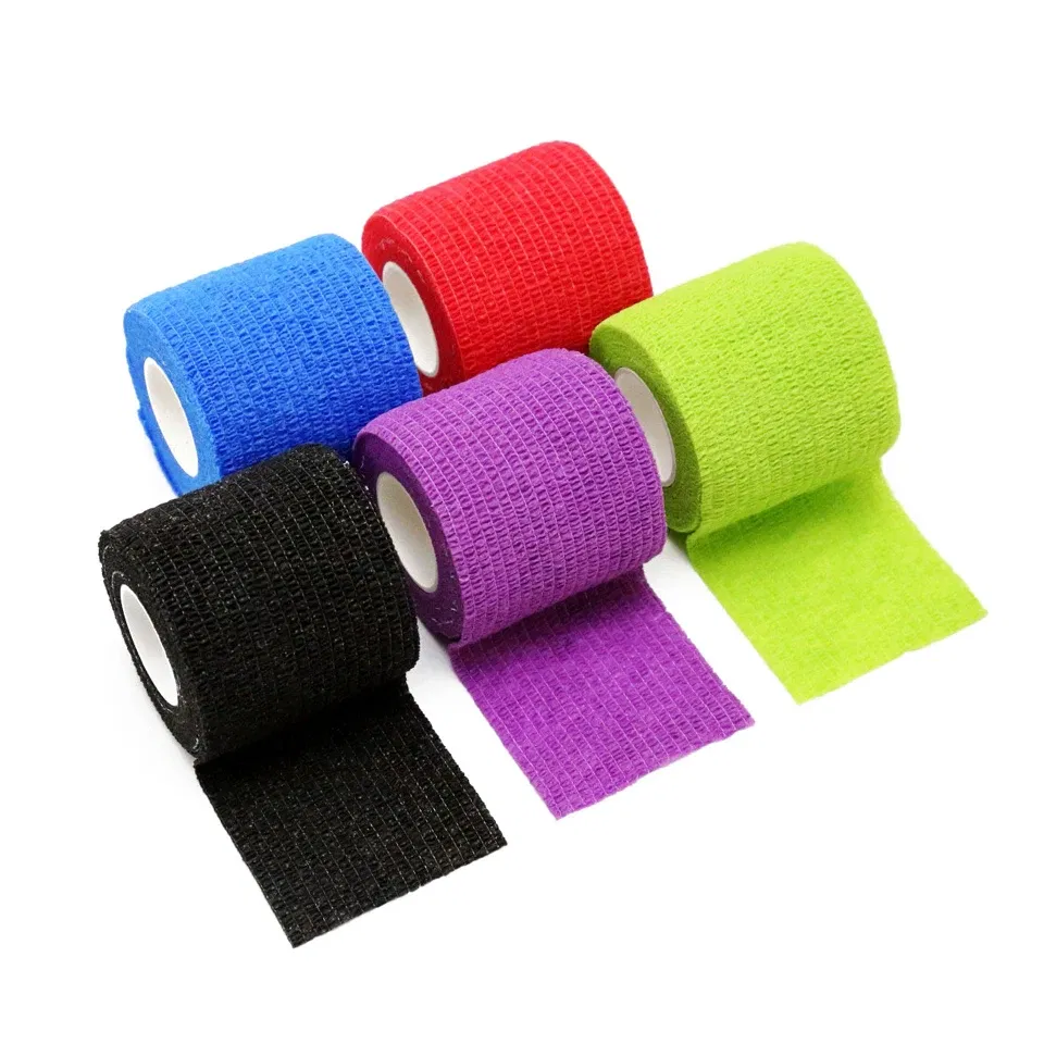 Color: GRAY - 1pc Disposable Self-adhesive Flex Elastic Bandage Tape For Tattoo Handle Grip Tube Wrap Elbow Sport Stick Accessories 5*450cm