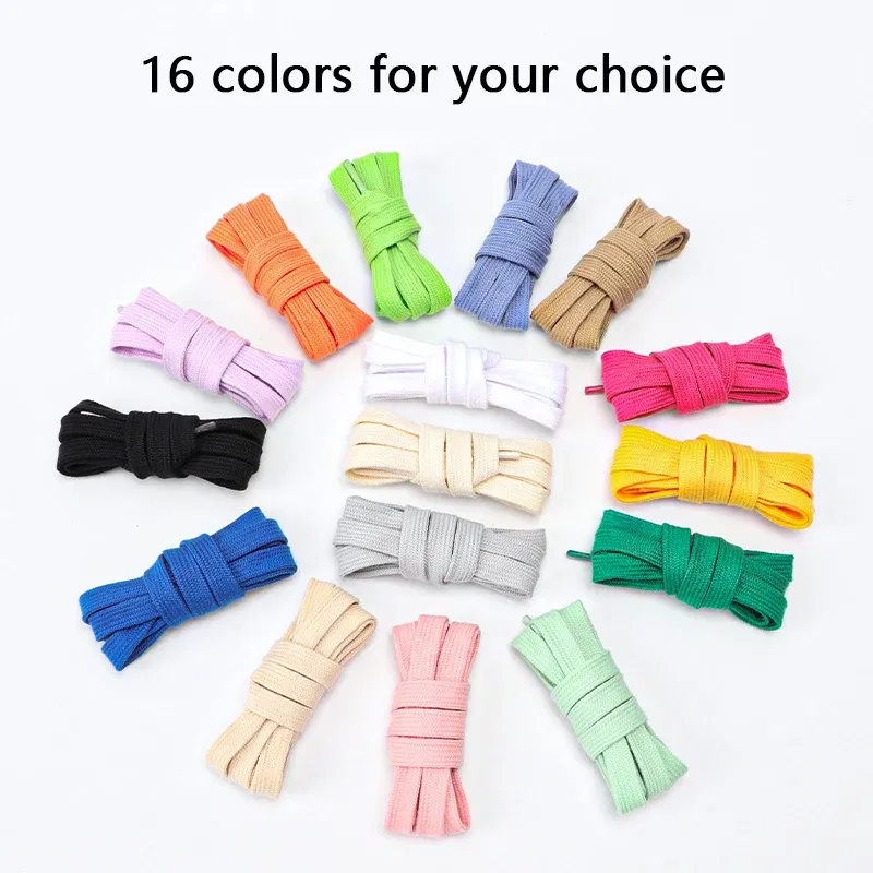 Color: MULTICOLOR, Ships From: CHINA, Length: 120cm - 1 Pair Flat Shoelaces for Sneakers Rugged Wear-resistant Classic Canvas Sports Shoe Laces Women Men Shoelace Solid Double Cotton