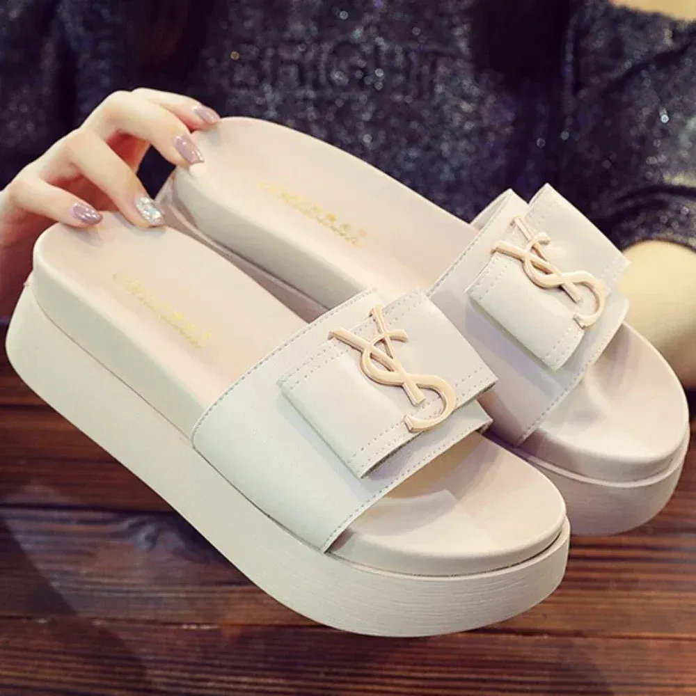 Color: Grape, Shoe Size: 34 - Slippers Summer Shoes Women Platform Design Slides Fashion Letters Ladies Shoes Casual Slipper Outside Non-slip Slippers Sandals
