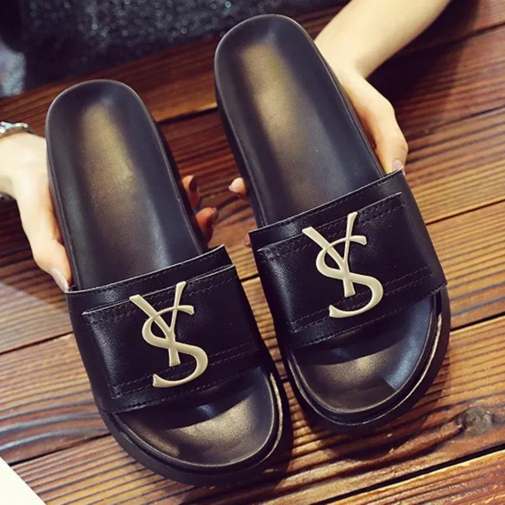 Color: Grape, Shoe Size: 34 - Slippers Summer Shoes Women Platform Design Slides Fashion Letters Ladies Shoes Casual Slipper Outside Non-slip Slippers Sandals