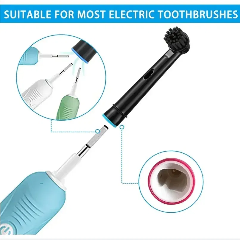 Color: Brown - Bamboo Charcoal Bristles Replacement Brush Heads For Oral B Electric Toothbrush Efficient Tooth Cleaning SB-17A Black Brush Head