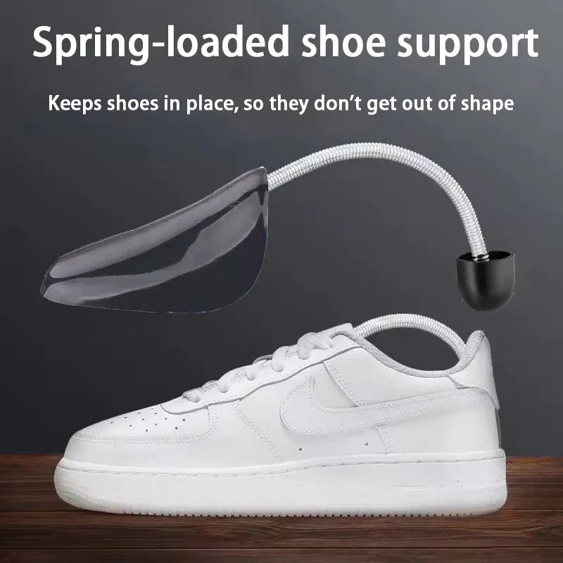 Color: green - 1Pair Spring-loaded qualitative shoe stretcher Anti-deformation Inner support Shoes expander Shaping Anti Wrinkle Shoe Lasts