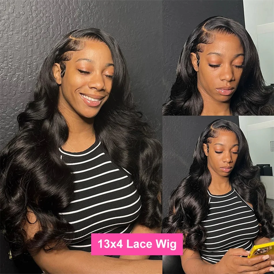 Hair Color: #2, Stretched Length: 38inches, Density: 180%, Ships From: CHINA - 30 38 Inch 13x6 HD Body Wave Lace Front Wig Pre Plucked Black Loose Wave 13x4 Lace Frontal Wig 100% Human Hair Wigs For Women