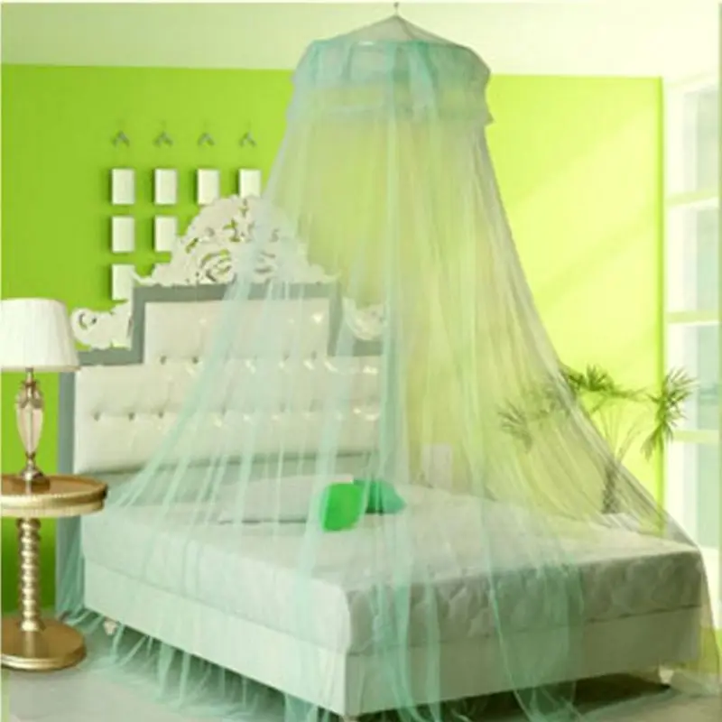 Color: WHITE - Princess Style Mosquito Net Mesh Hung Dome Home Canopy Mosquito Mesh Bedding Net Home Supplies
