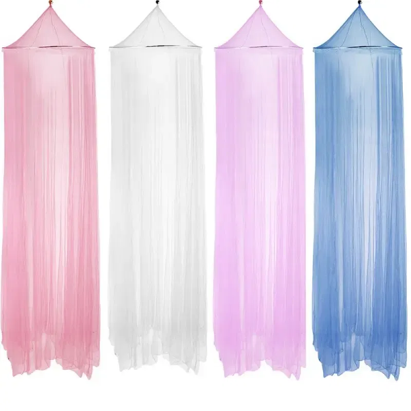 Color: WHITE - Princess Style Mosquito Net Mesh Hung Dome Home Canopy Mosquito Mesh Bedding Net Home Supplies