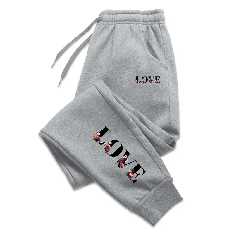 Color: black, Size: L - Womens Tracksuit Trousers New LOVE Letter Print Street Luxury Sweatpants Daily Casual Simplicity Versatile Jogging Sport Pants