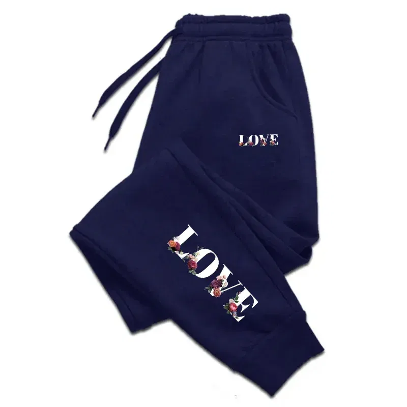 Color: black, Size: L - Womens Tracksuit Trousers New LOVE Letter Print Street Luxury Sweatpants Daily Casual Simplicity Versatile Jogging Sport Pants