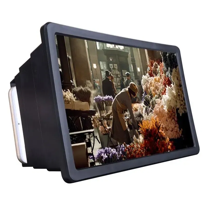 Color: WHITE - Mobile Phone Screen Magnifier Universal 3D Enlarger Magnifying Video Amplifier Projector Bracket Desktop Holder Stand For Phone