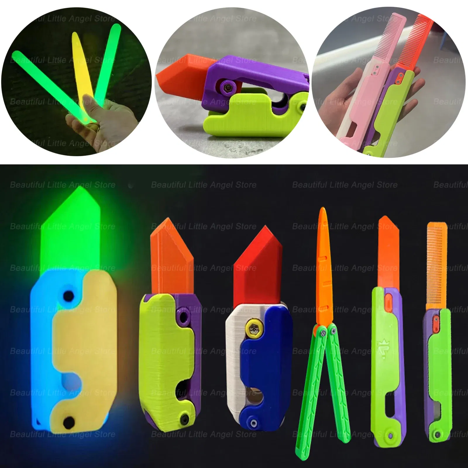 Color: Pure White, Ships From: CHINA - Gravity Folding Claw Knife Radish Knife 3d Printing Gravity Knife Small Radish Knife Push Card Decompression Fidget  Mini Toy