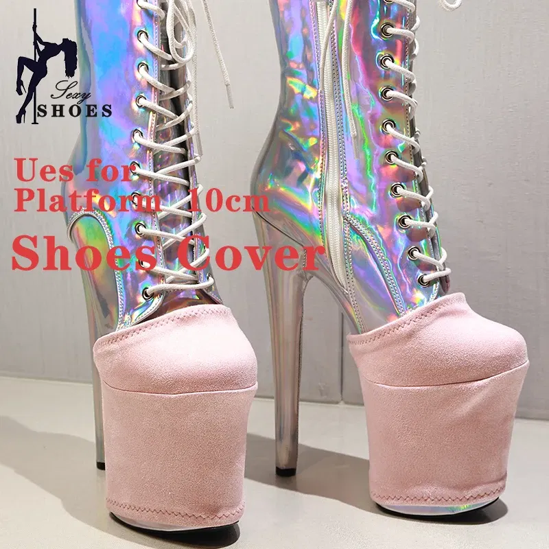 Color: GRAY, Size: XXL - Suede Shoes Cover Steel Pole Dance Training Specific Protective Cover 10CM Platform Anti Slip Wear-resistant Boots Protective