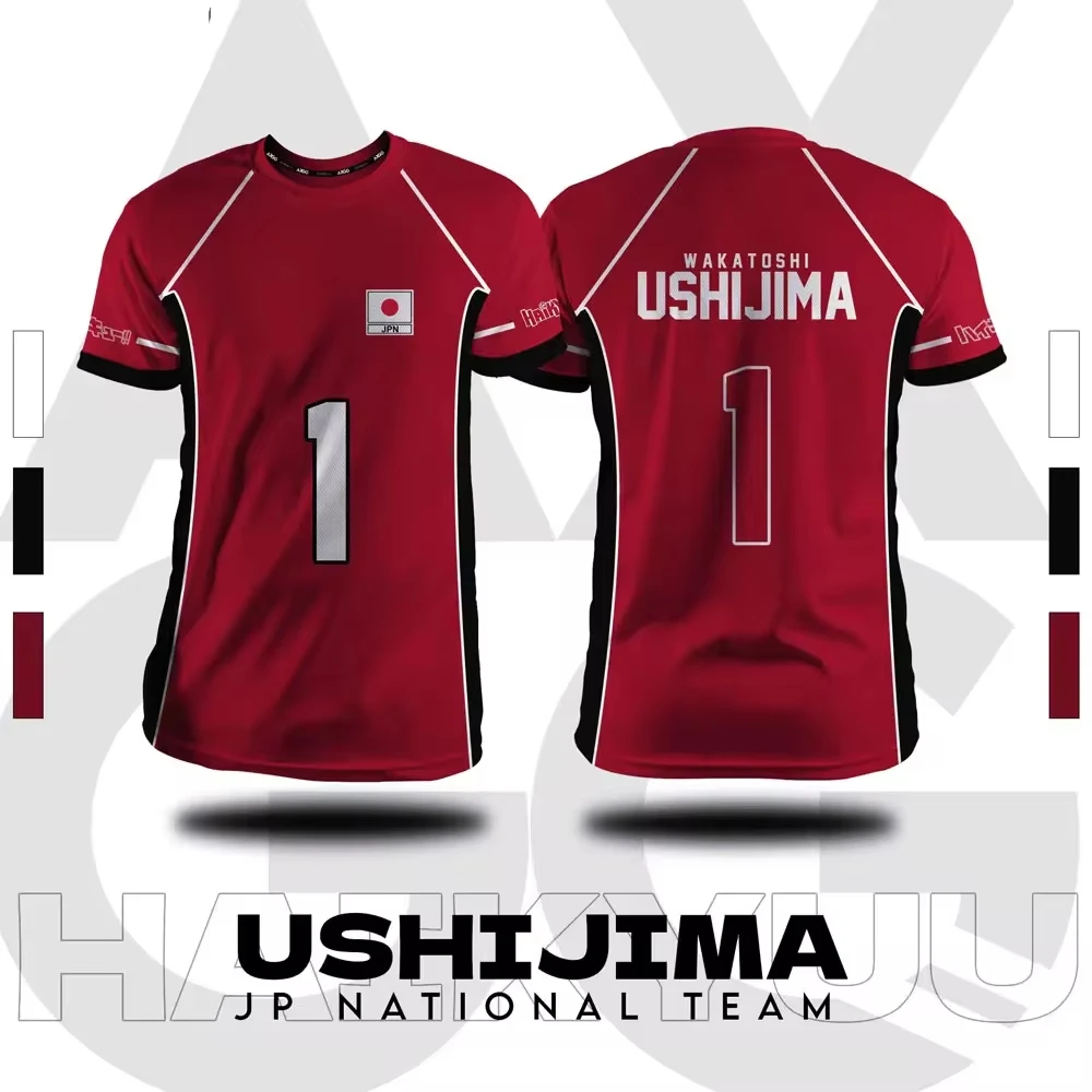Color: Gold, Size: XXS - Haikyuu Fukurodani Red Cartoon Anime Cosplay Men Jersey Summer Short Sleeve Children Tee Top 2024 New Fashion Mens T-shirt