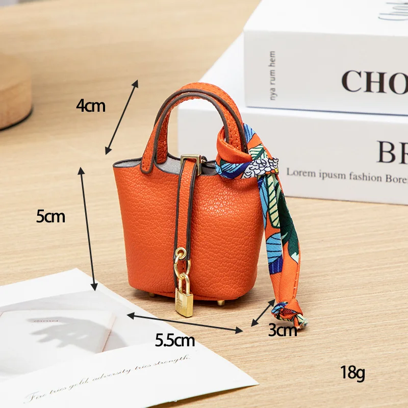 Color: Red - Mini Bag Pendant Keychain Hanging Accessory Zero Wallet Creative Portable Bracelet Bluetooth Earphone Bag Multifunctional