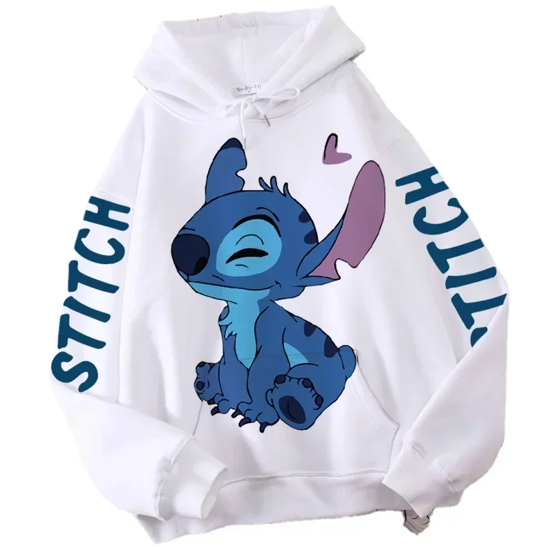 Color: Khaki, Size: 5T - Disney Hoodie Fashion Stitch Angel Monster Letter Cartoon Sweatshirt Pullover Cute Harajuku Unisex Women's Pocket Top