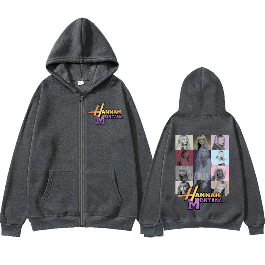 Color: Gold, Size: XXXL - New Hannah Montana Logo Zipper Hoodie Miley Cyrus The Eras Tour Men Women Jacket Sweatshirt Fashion Aesthetic Trend Zip Up Hoody