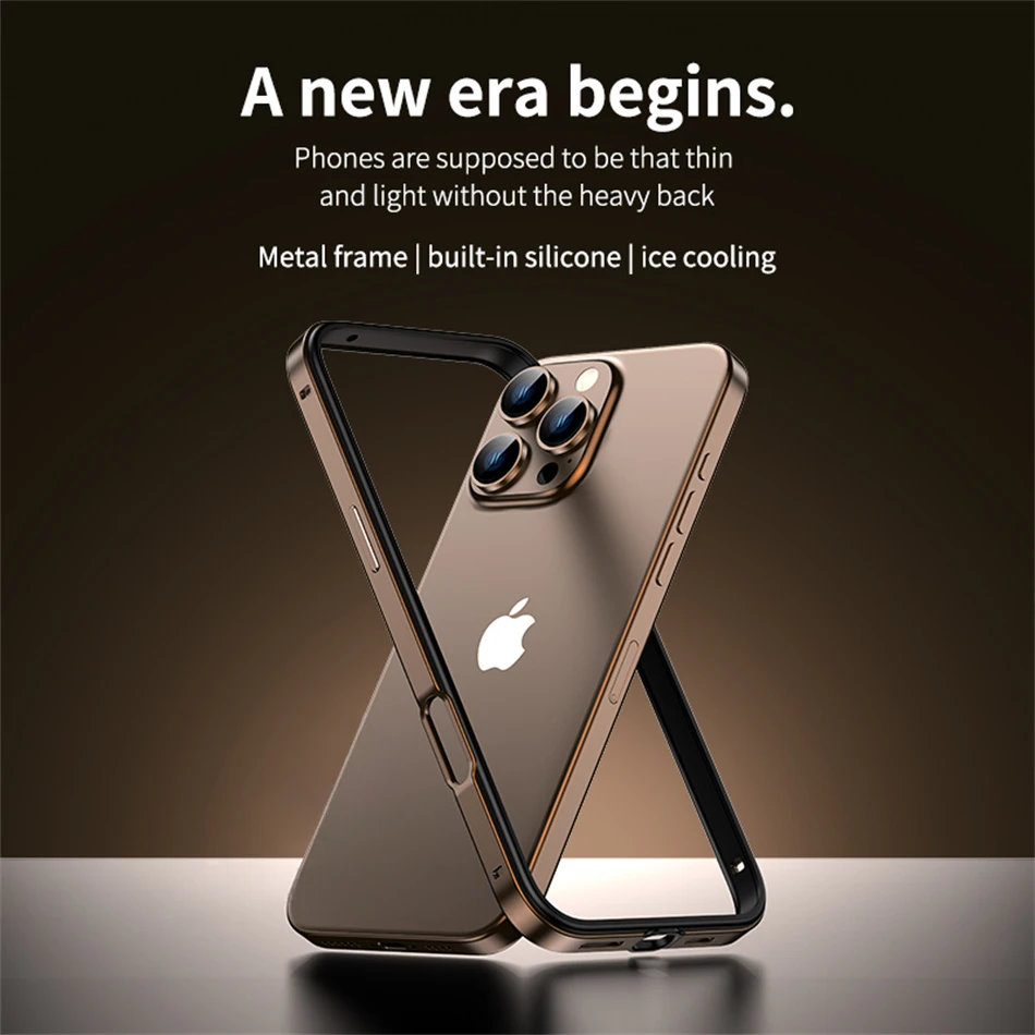 Color: SKY BLUE, Material: Microfiber - Titanium Metal Frame Bumper Shockproof Case for IPhone 16 15 Pro Max Plus 5G for Apple Solid Colour Protection Phone Cover