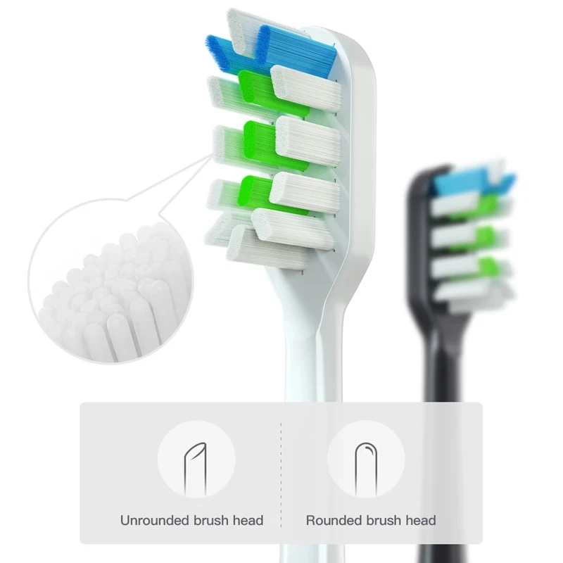 Color: MULTI - 10pcs Replacement Brush Heads for Xiaomi SOOCAS X3 X5 V1 X3U Soft Bristle Electric Toothbrush Dupont Bristle Sealed Packed
