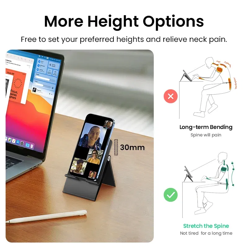 Color: Yellow - UGREEN Phone Stand Holder Desk Cell Phone Dock Stand for iPhone 16 15 14 Pro Max Adjustable Foldable Mobile Phone Holder Stand