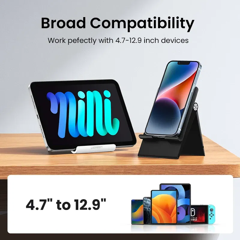 Color: Yellow - UGREEN Phone Stand Holder Desk Cell Phone Dock Stand for iPhone 16 15 14 Pro Max Adjustable Foldable Mobile Phone Holder Stand