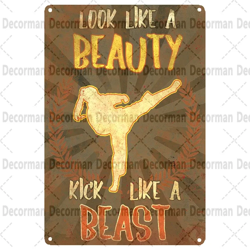 Color: Green - [ Mike86 ] Muay Thai Tin Sign Wall Home Boxing Thailand Metal Poster art Painting Pub LTA-3188 20*30 CM