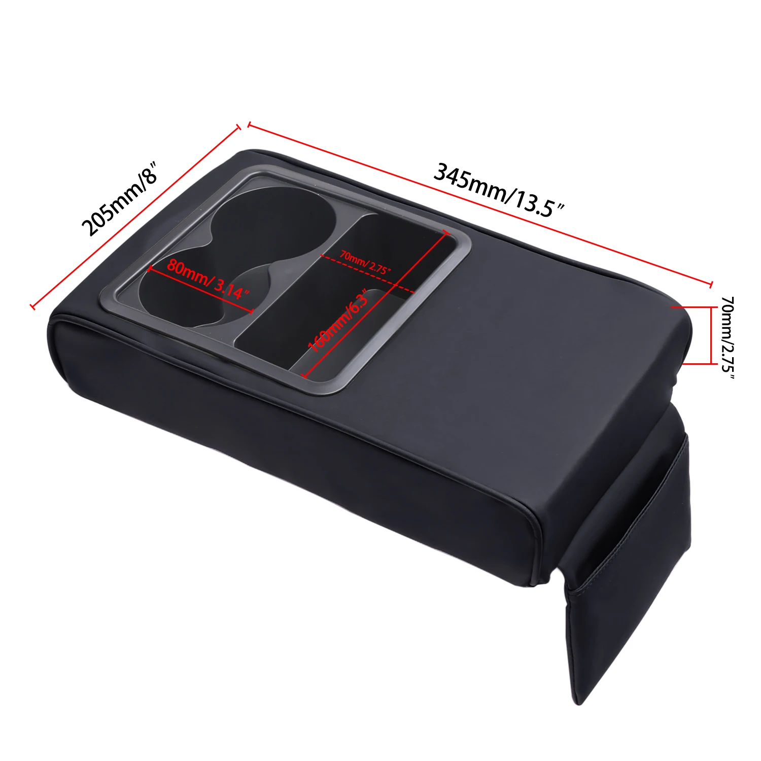 Color Name: PURPLE, Ships From: CHINA - Car Armrest Cushion With Cup Holder Universal Storage Support Central Armrest With Elbow Pocket Cotton Memory Wear-Resistant