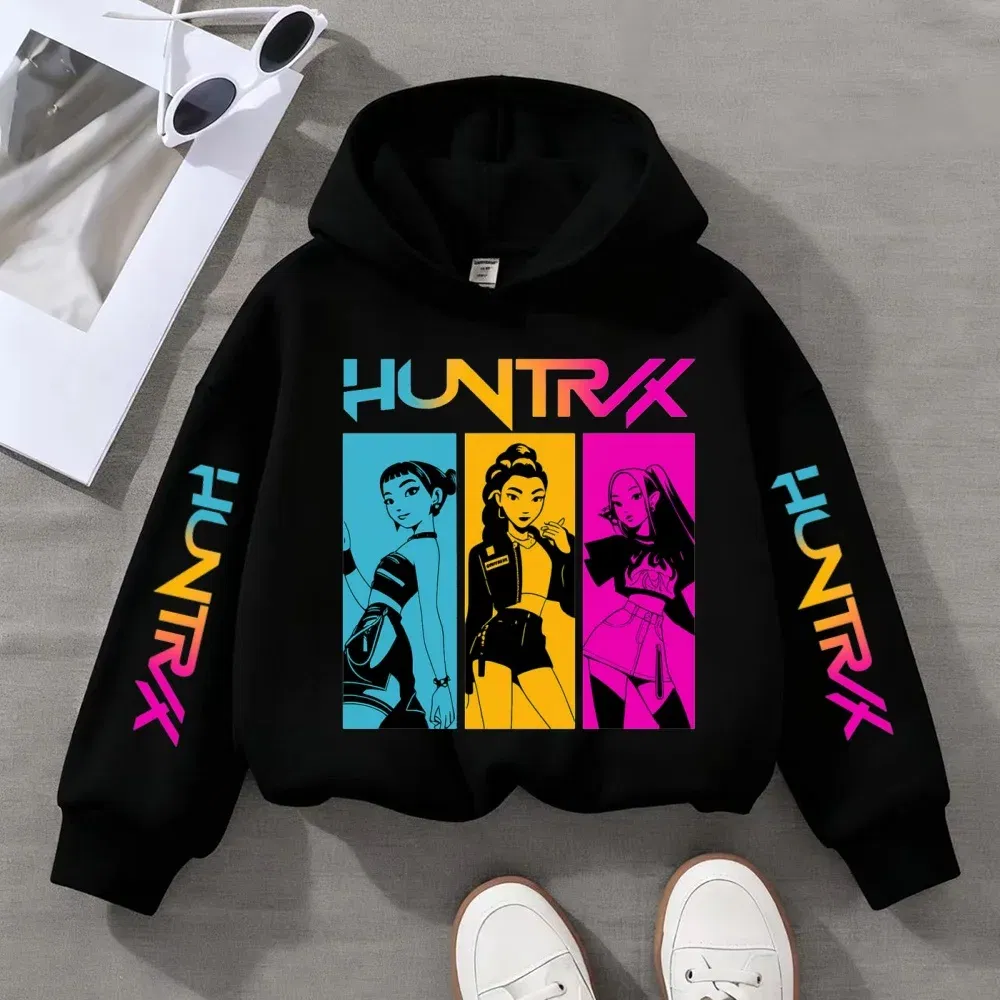 Color: Gold, Kid Size: 152 - KPOP Demon Hunters Children's Sweatshirt Girls' Clothes Girls' Sweatshirt autumn 2024 New Cute Fashion Hoodie